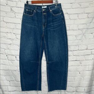 Special A Cut-Off Hem Slightly Distressed Barrel Jeans Size 9